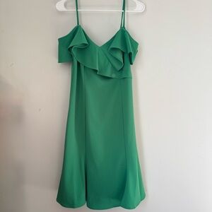 Elegant Green Ruffle Dress